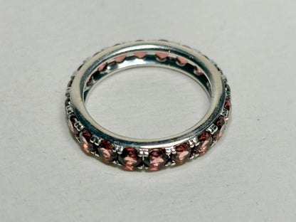 Garnet Full Eternity Band Ring in Sterling Silver size 6 - NewLifeJewelryVault