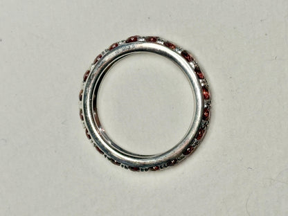 Garnet Full Eternity Band Ring in Sterling Silver size 6 - NewLifeJewelryVault