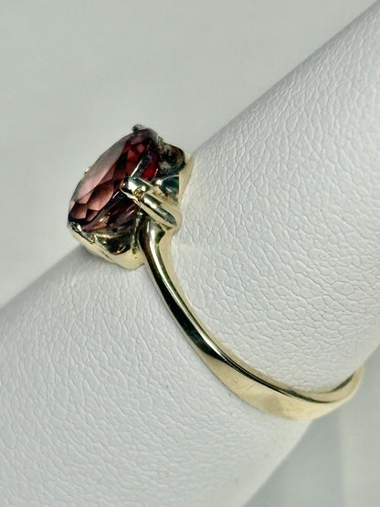 Natural Rose Pink Zircon in Solid 10k Gold size 6 - NewLifeJewelryVault