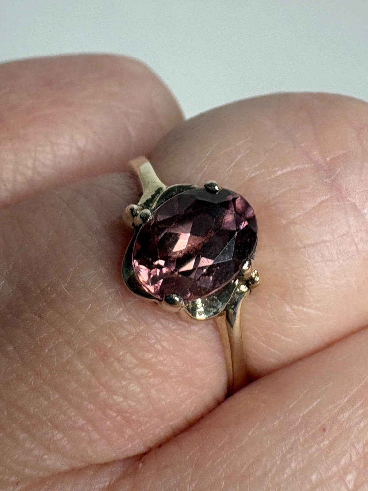 Natural Rose Pink Zircon in Solid 10k Gold size 6 - NewLifeJewelryVault