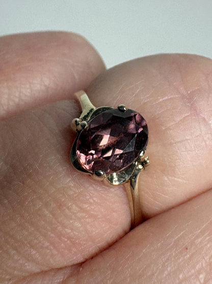 Natural Rose Pink Zircon in Solid 10k Gold size 6 - NewLifeJewelryVault