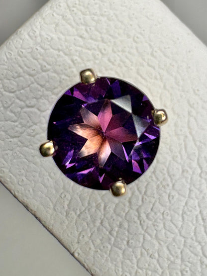Amethyst Solitaire Stud Earrings Solid 14k Gold 5mm - NewLifeJewelryVault