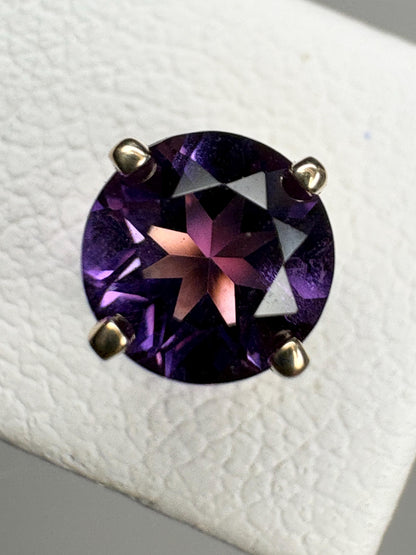 Amethyst Solitaire Stud Earrings Solid 14k Gold 5mm - NewLifeJewelryVault