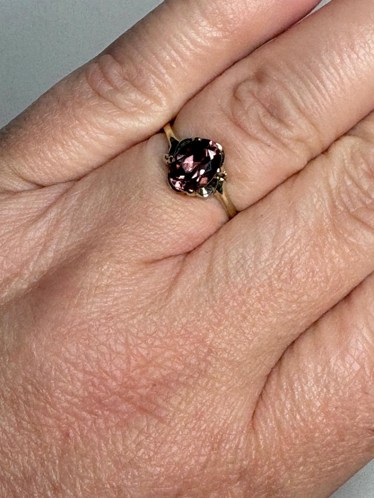 Natural Rose Pink Zircon in Solid 10k Gold size 6 - NewLifeJewelryVault