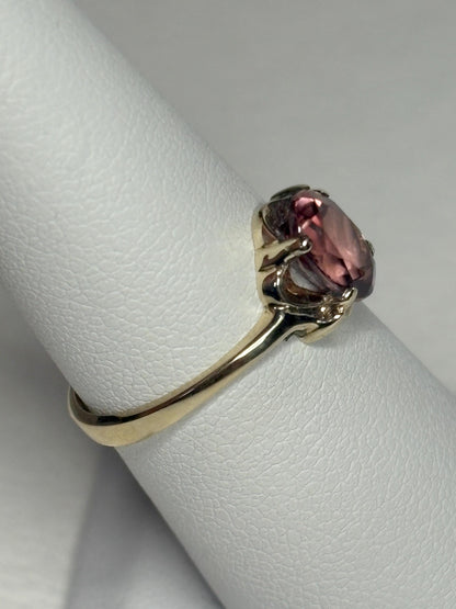 Natural Rose Pink Zircon in Solid 10k Gold size 6 - NewLifeJewelryVault