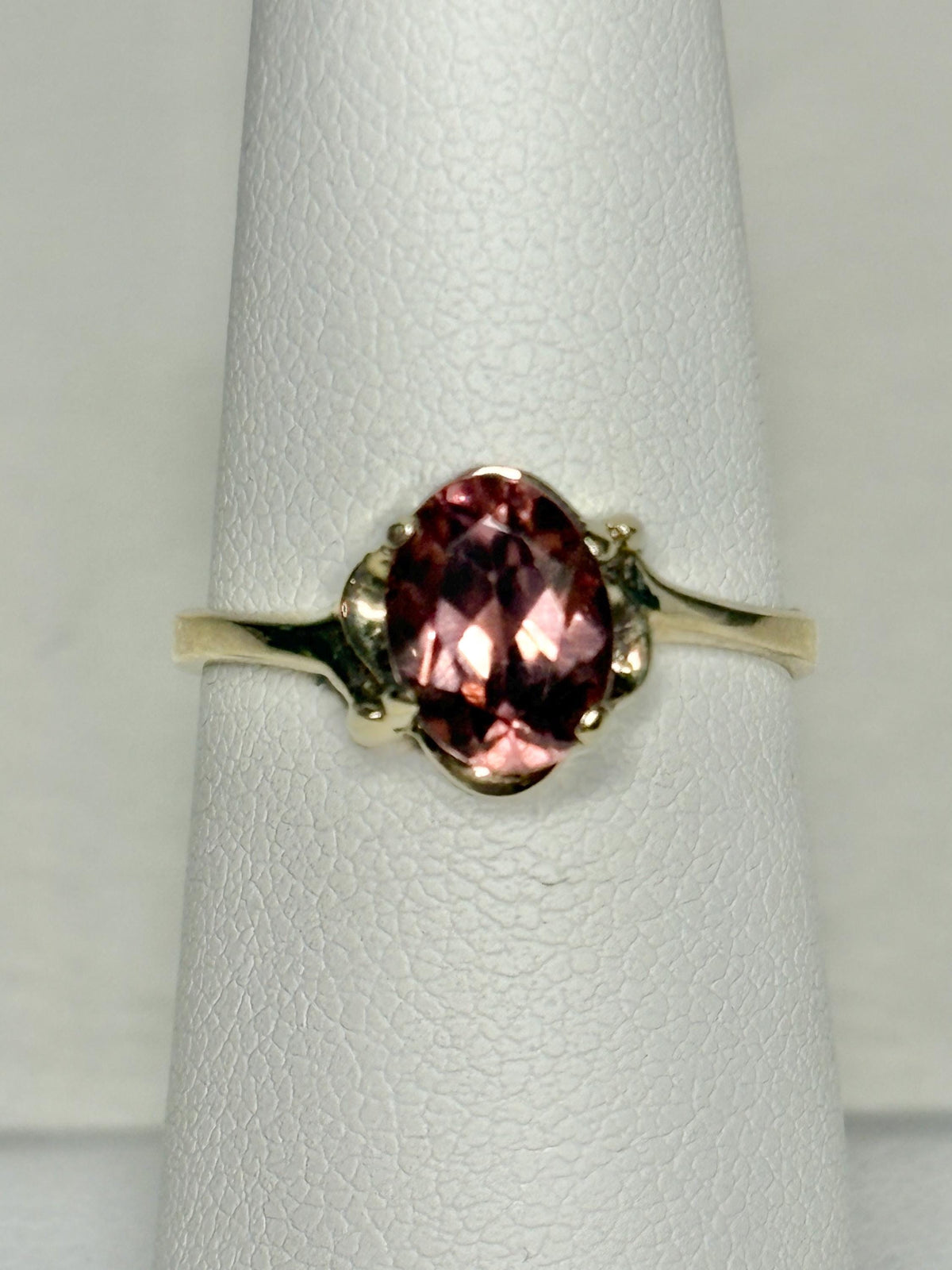 Natural Rose Pink Zircon in Solid 10k Gold size 6 - NewLifeJewelryVault