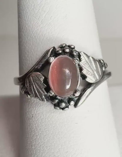 Vintage Dakota Silver by Wheeler With Bicolor Oregon Sunstone Cabochon in Sterling Silver size 9
